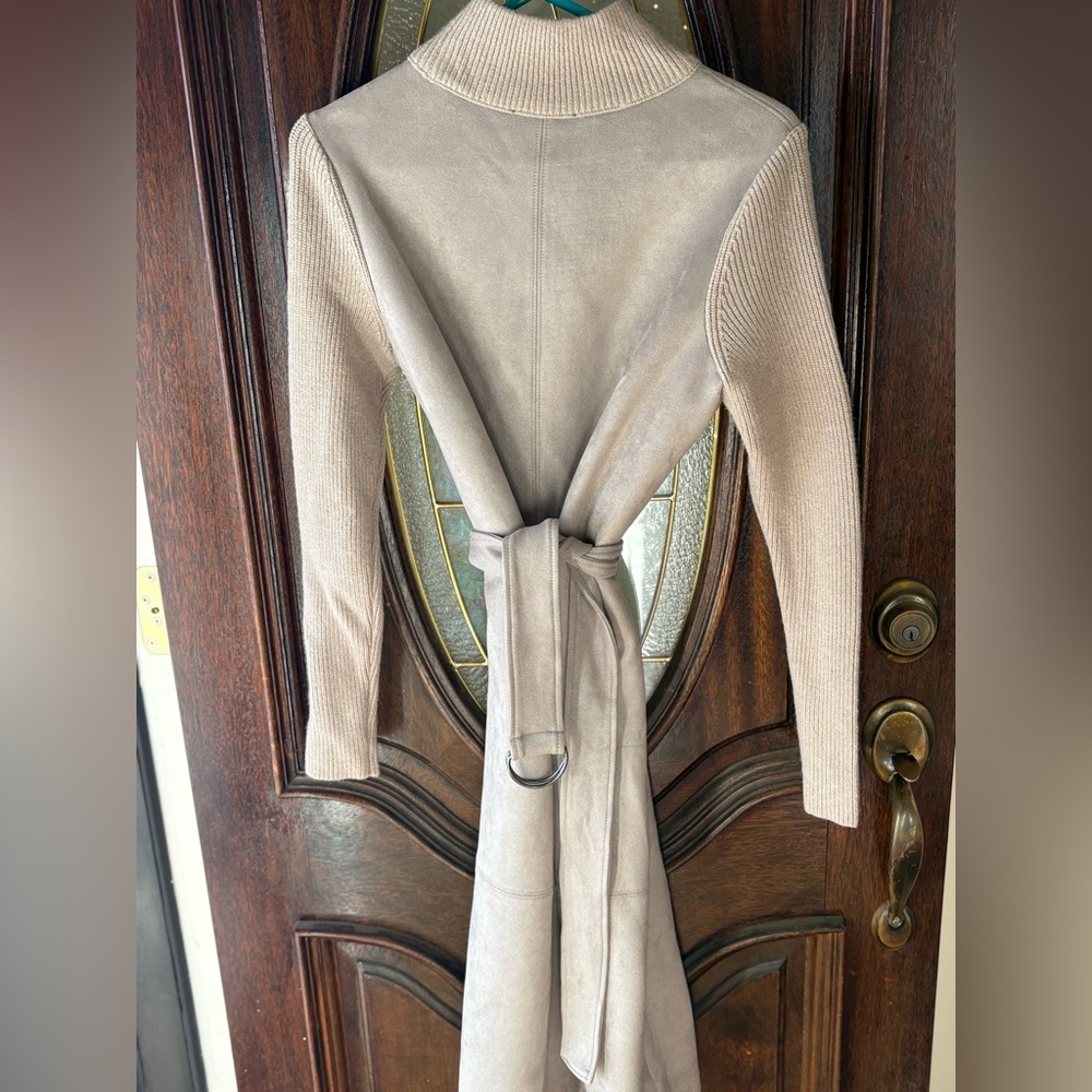 Ann Taylor Gray Suede Sweater Dress